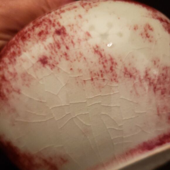 Ceramic Art Pottery Vase Celadon Ruby Red Glazed Signed Vintage - Picture 6 of 12